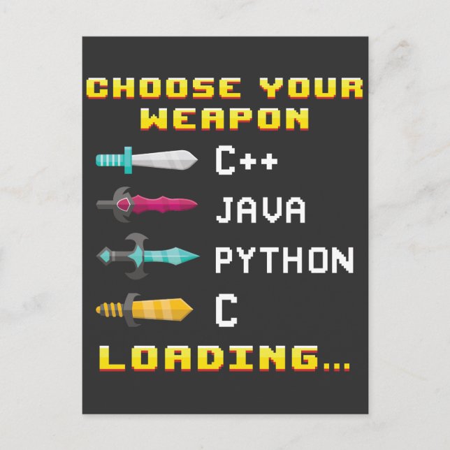 Programmer Geek Java C Python Computer IT Nerd Postcard (Front)