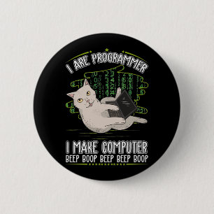 Programmer humour computer science 6 cm round badge