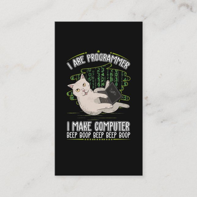 Programmer humour computer science business card (Front)