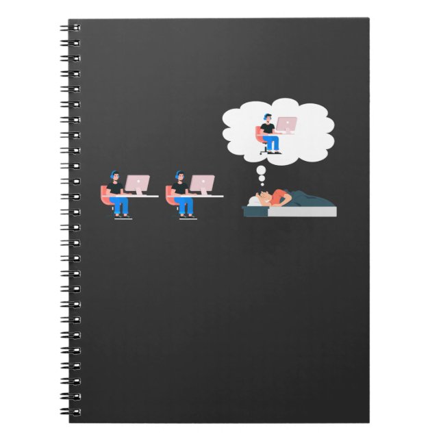 Programmer Life IT Computer Scientist Workaholic Notebook (Front)