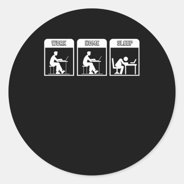 Programmer Life Programming Coding Coder PC Gift Classic Round Sticker (Front)