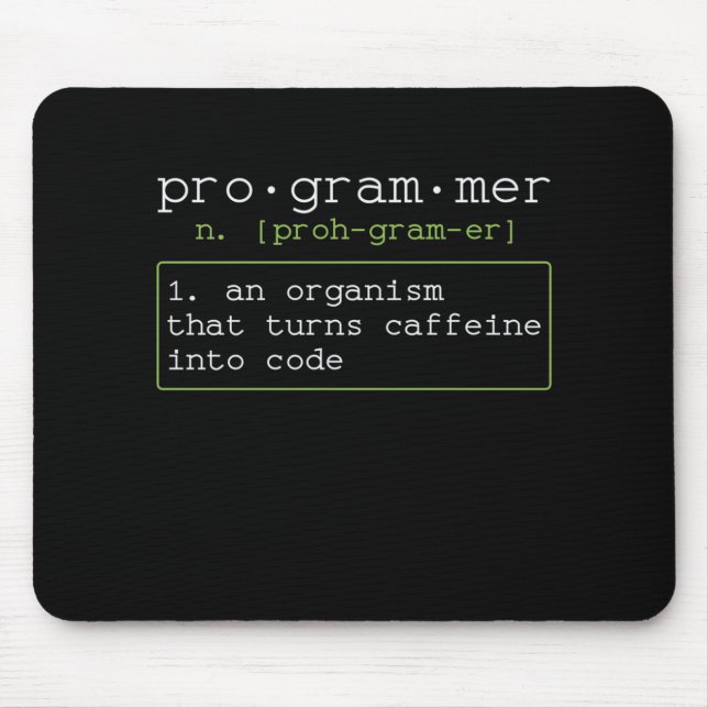 programmer loves coffee explanation mouse mat (Front)