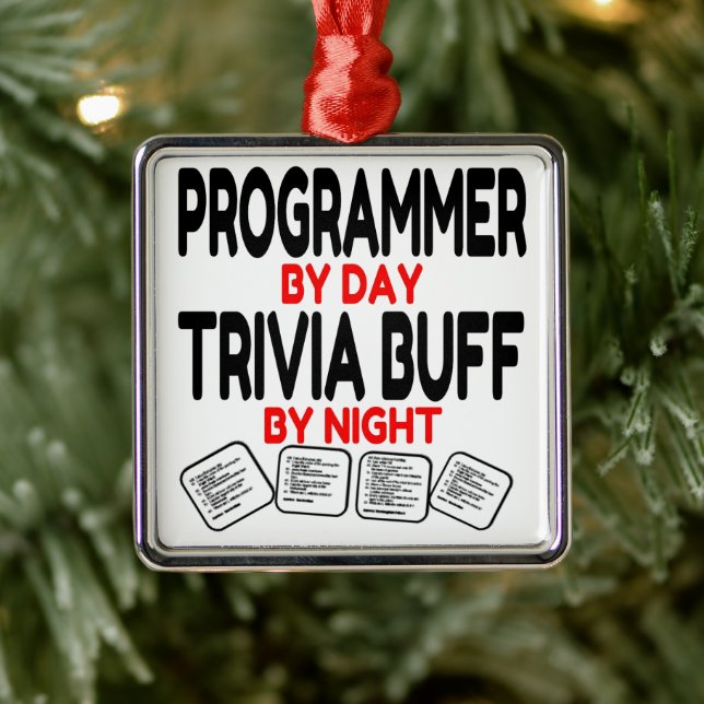 Programmer Loves Playing Trivia Metal Tree Decoration (Tree)