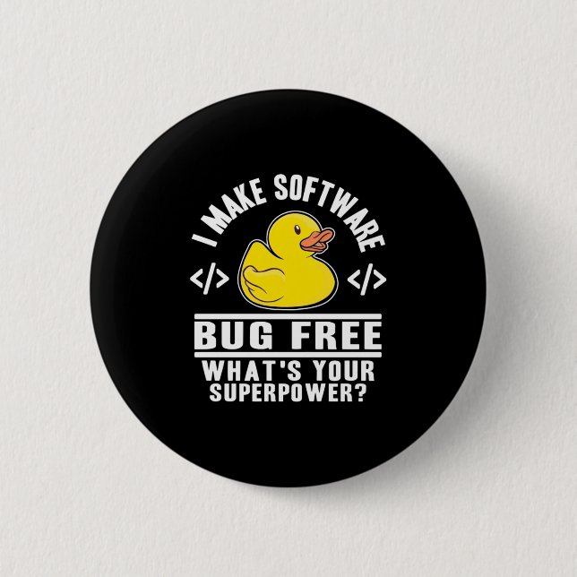 Programmer Make Software Bug Free 6 Cm Round Badge (Front)