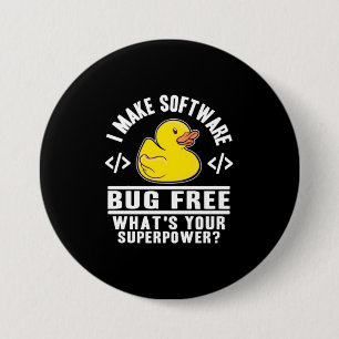 Programmer Make Software Bug Free 7.5 Cm Round Badge