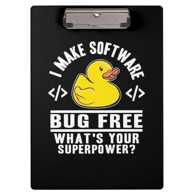 Programmer Make Software Bug Free Clipboard (Front)