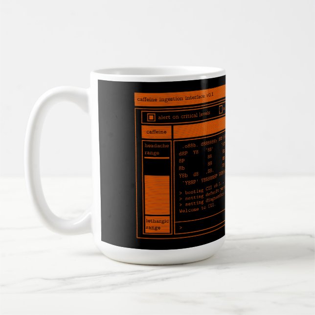 Programmer Orange Terminal Coffee Mug (Left)