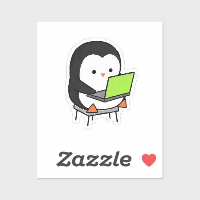 Programmer Penguin Working Hard Laptop (Sheet)