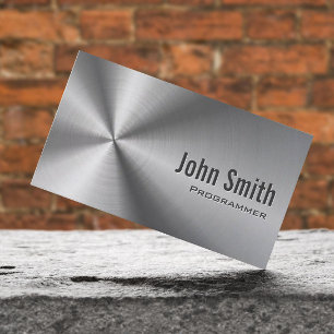 Programmer Professional Metal Stainless Steel Business Card