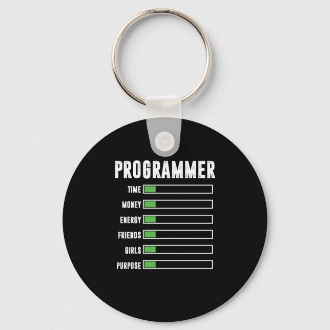 Programmer Programming Coding Coder Developer Gift Key Ring (Front)