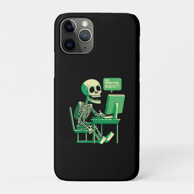 Programmer Skeleton in error phone case (Back)