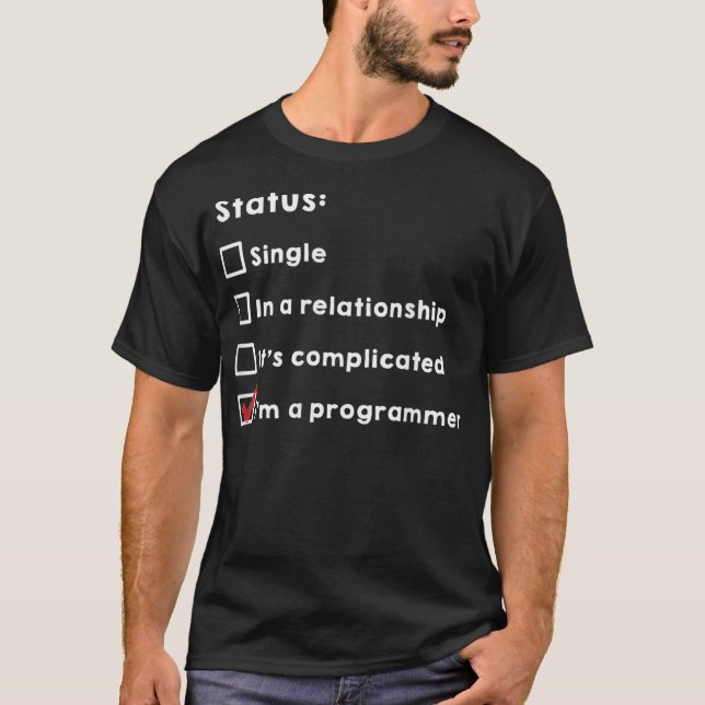 Programmer status devops developer programming T-Shirt (Front)