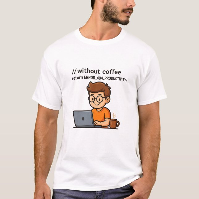 Programmer T-Shirt – Error 404 Productivity (Front)