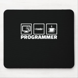 Programmer Write Code And Drink Coffee Mouse Mat