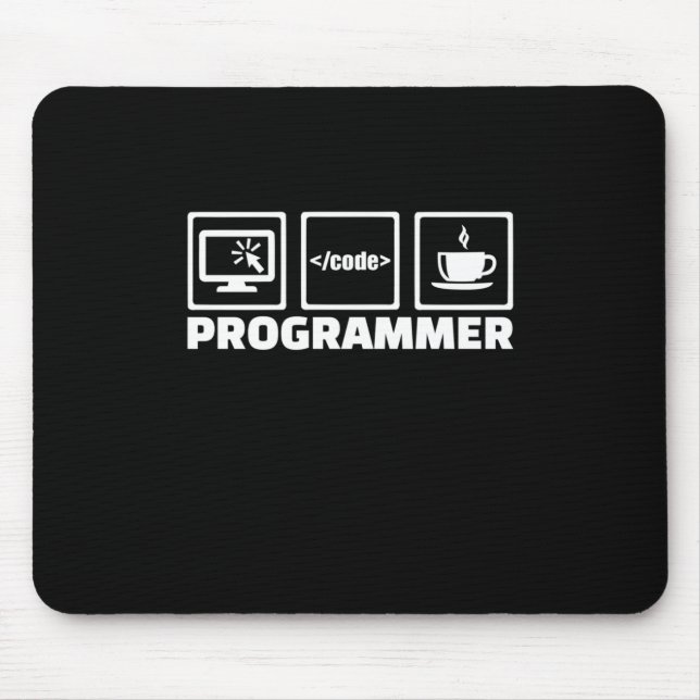 Programmer Write Code And Drink Coffee Mouse Mat (Front)