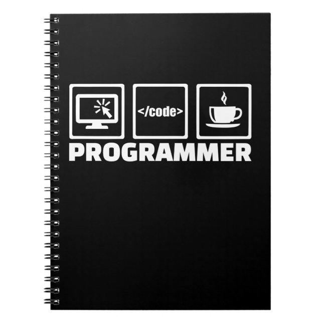 Programmer Write Code And Drink Coffee Notebook (Front)