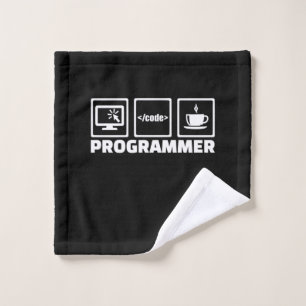 Programmer Write Code And Drink Coffee Wash Cloth