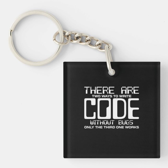 Programmer Write Code Without Bugs Key Ring (Front)