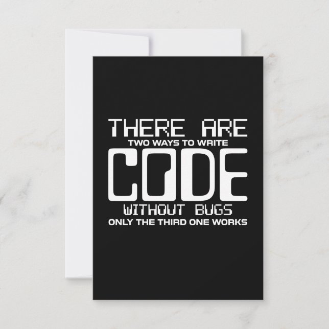 Programmer Write Code Without Bugs RSVP Card (Front)