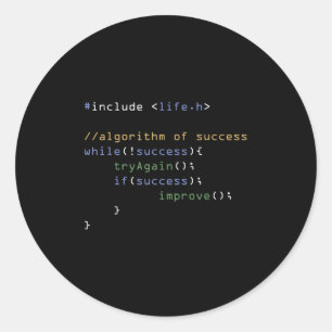 Programmers Computer Science Meme Coding Humour Classic Round Sticker