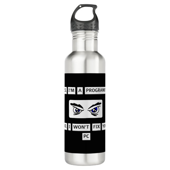 Programmer's Disclaimer T-Shirt 710 Ml Water Bottle (Front)