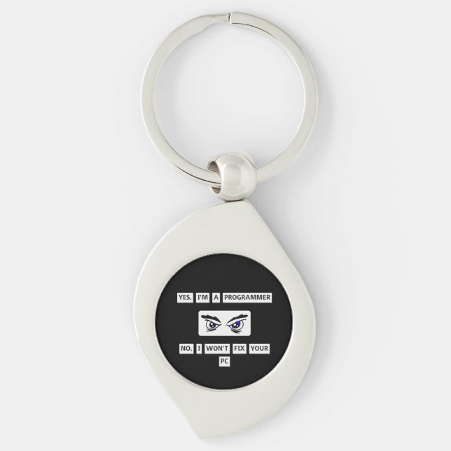 Programmer's Disclaimer T-Shirt Key Ring (Front)