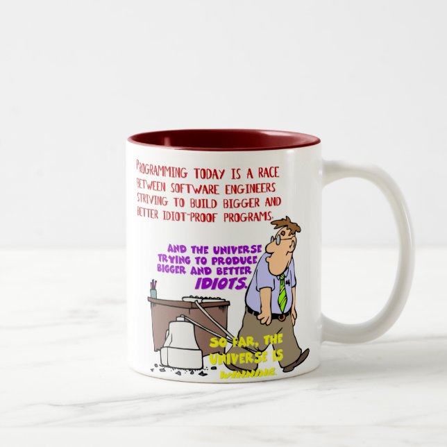 Programmers versus the Universe (1) Two-Tone Coffee Mug (Right)