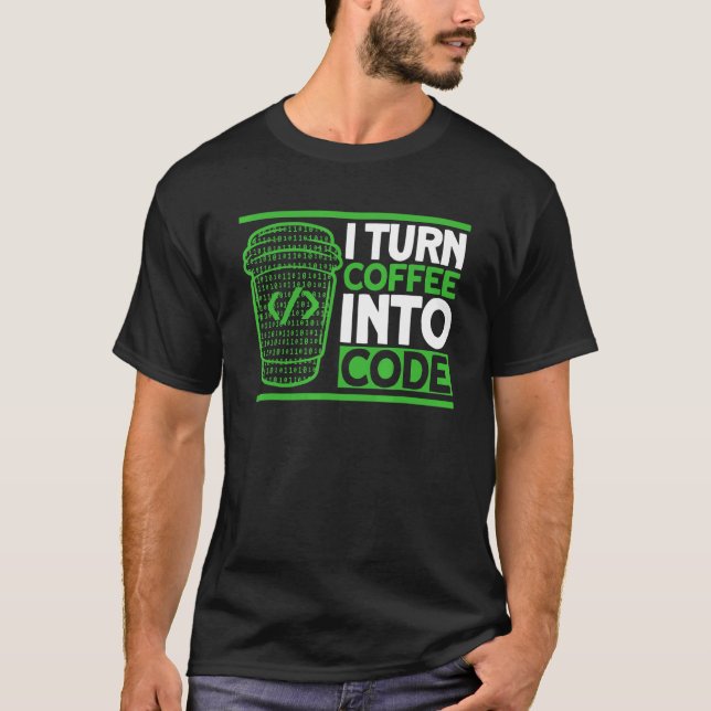 Programming Coffee Code Coding Software Developer  T-Shirt (Front)