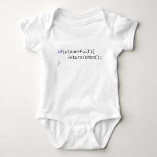 Programming Humour, If Diaper Full Return To Mum Baby Bodysuit