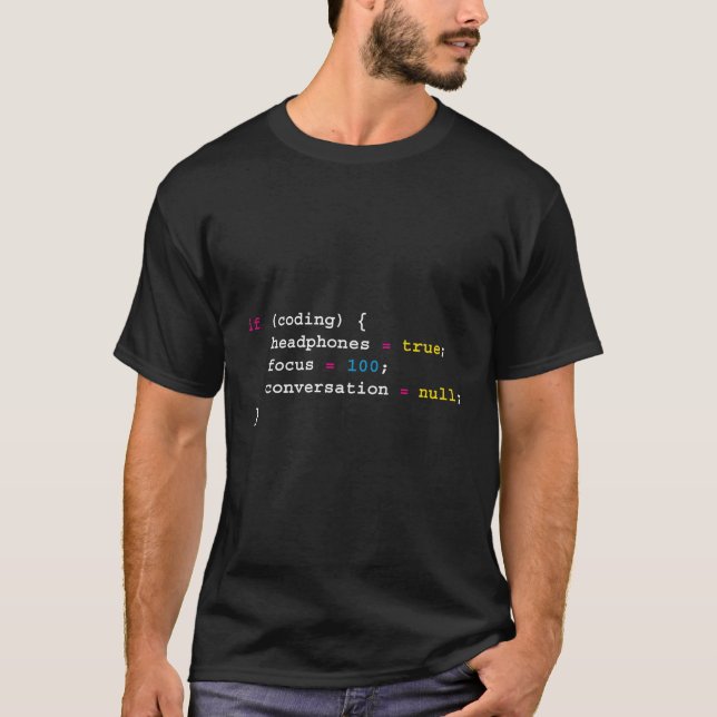Programming If Coding Headphones Programming T-Shirt (Front)
