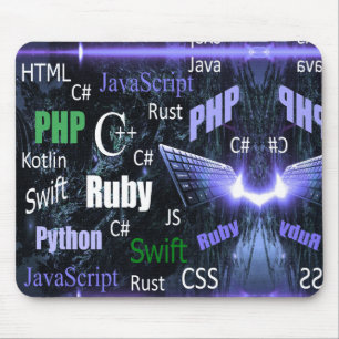 Programming languages blue mouse mat