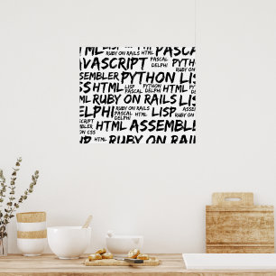 Programming Languages, Computer Languages, Code Poster