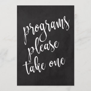 Programs Affordable Chalkboard Wedding Sign Invitation
