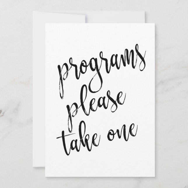 Programs Please Take One Affordable Sign Invitation (Front)