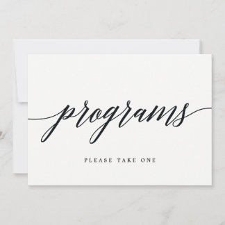Programs Sign - Modern Script