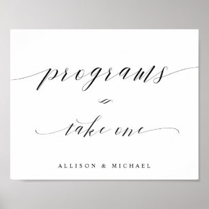 Programs Take One Elegant Wedding Ceremony Sign