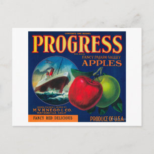 Progress Apple Crate LabelWatsonville, CA Postcard
