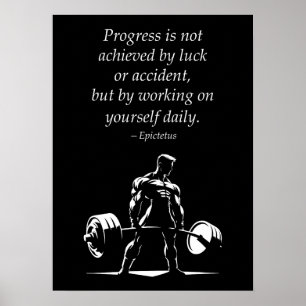 Progress Daily - Motivational Gym, Workout Fitness Poster