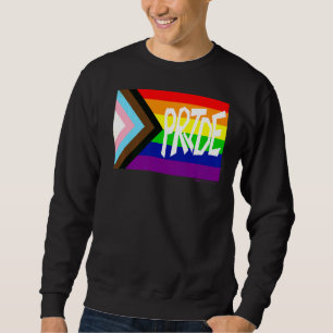 Progress Flag Gay Pride Rainbow Word  6 Sweatshirt