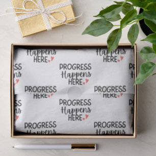 'Progress Happens Here' Teacher Thank You Gift Tissue Paper