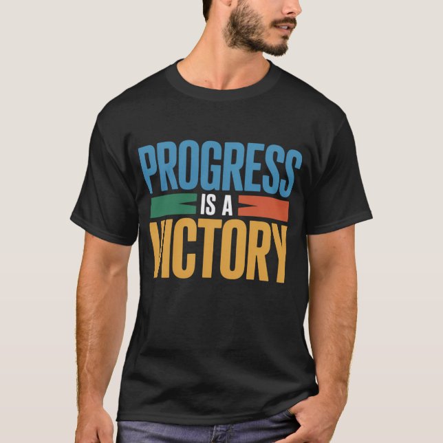 Progress Is a Victory men's Basic T-Shirt (Front)
