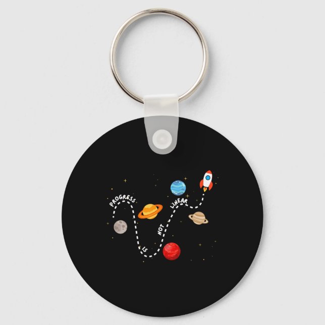 Progress Is Not Linear Science Sped Teacher Space  Key Ring (Front)