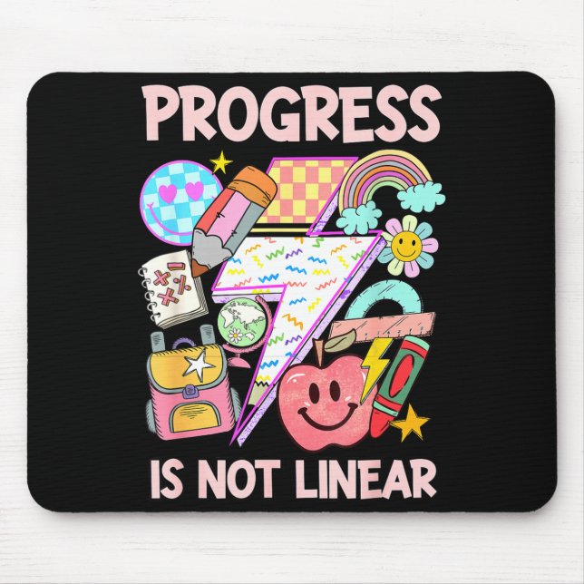 Progress is not linear sped ed special education mouse mat (Front)