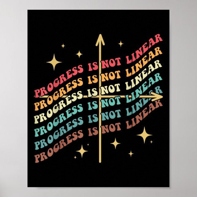 Progress Is Not Linear Sped Motivational Insration Poster (Front)