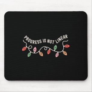 Progress Is Not Linear Sped Teacher Christmas Ligh Mouse Mat