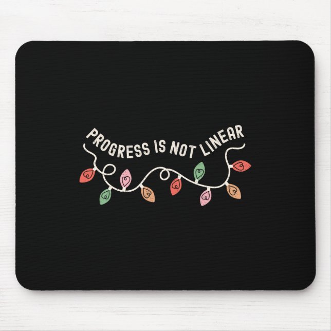 Progress Is Not Linear Sped Teacher Christmas Ligh Mouse Mat (Front)
