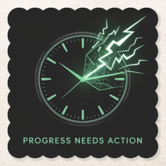 Progress Needs Action Paper Coaster