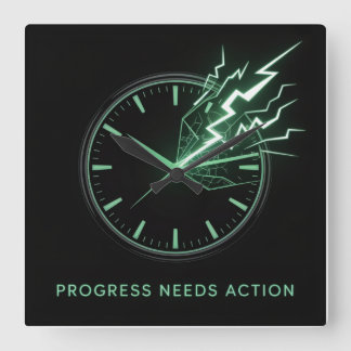 Progress Needs Action Square Wall Clock