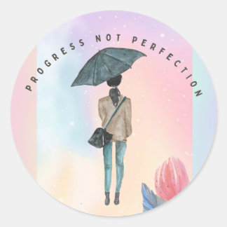 Progress Not Perfection Classic Round Sticker
