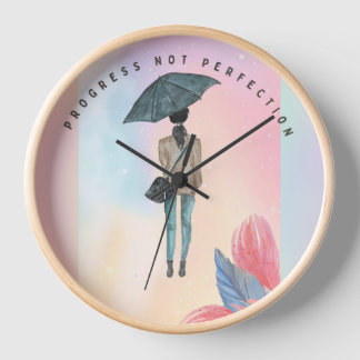 Progress Not Perfection Clock
